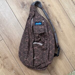KAVU Geometric Brown Sling Backpack